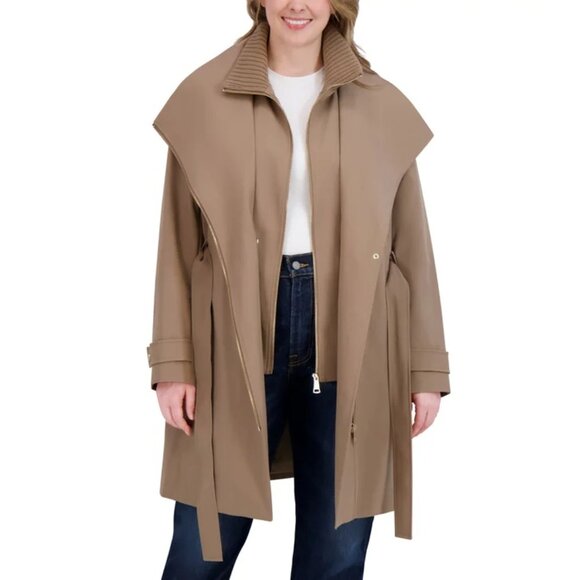 Halston Women's Belted Trench Coat - Picture 7 of 11